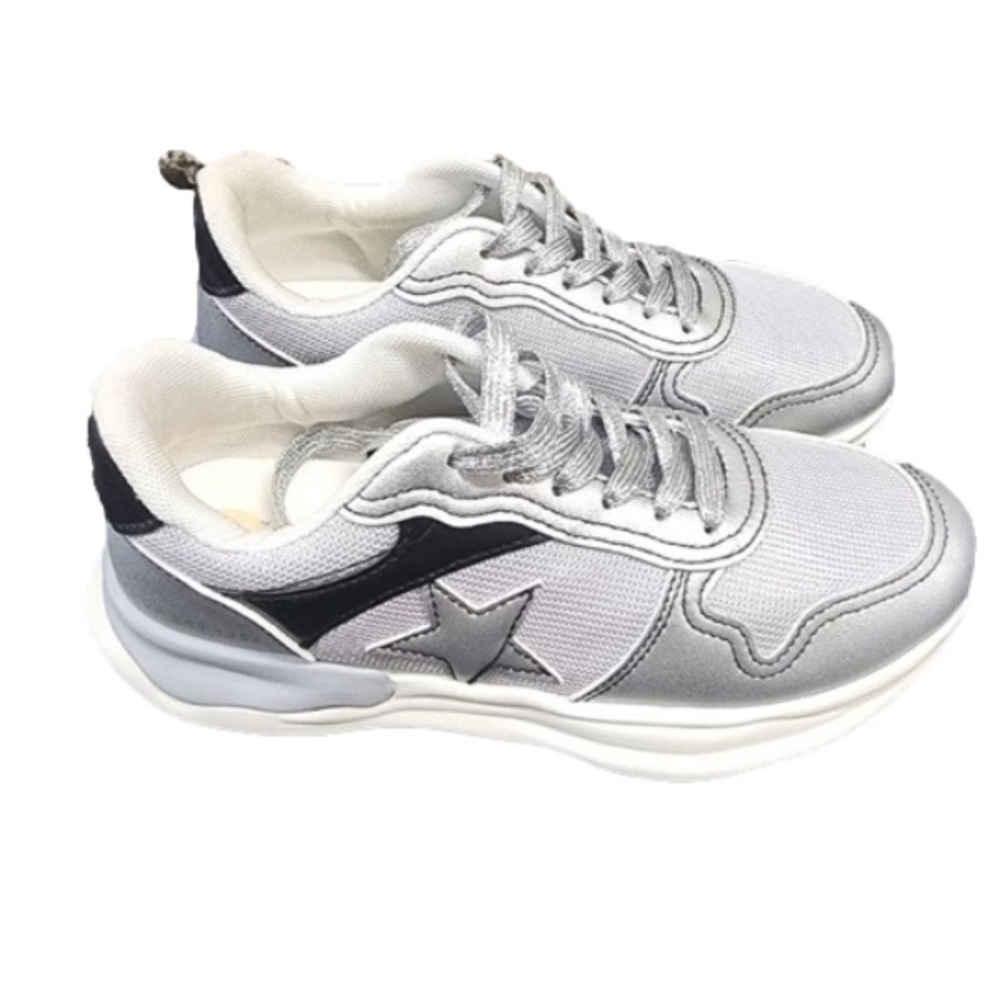 Vintage Havana Women's Carla Silver & White Silver Star & Laces Size 7.5 NEW